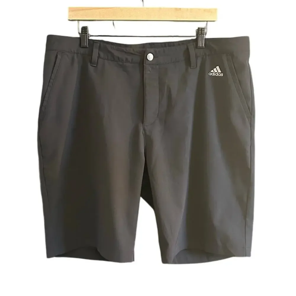 Adidas Golf Performance Shorts Mens 38 Black Flat Front Stretch 10” Inseam